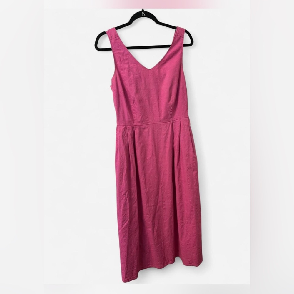 Lands' End Vibrant Pink Midi Dress